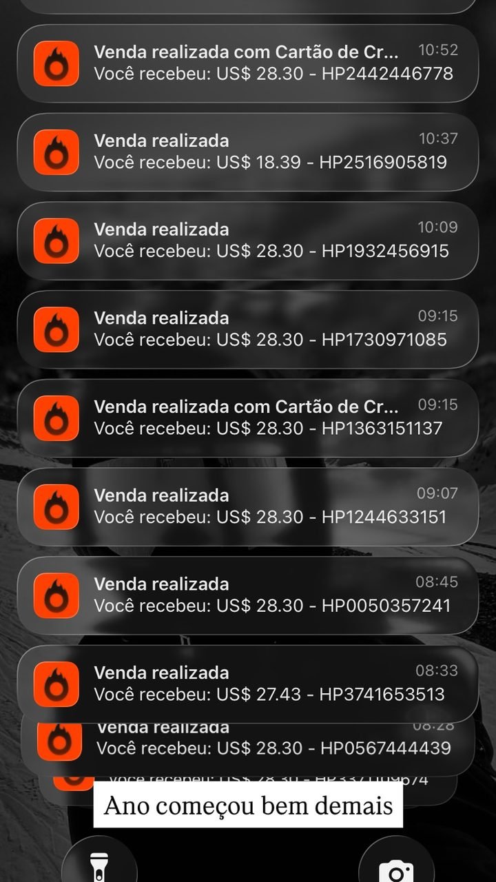 Print de vendas da operação do Gustavo